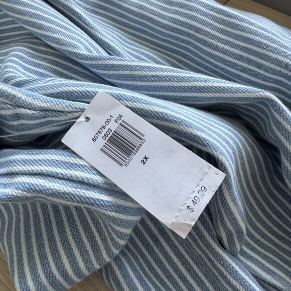 Old Navy Railroad-Stripe Jean Shacket PLUS 2X NWT - Picture 6 of 7